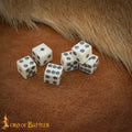 Dados Romanos de Hueso con Teselas - Juego de 6 Dados en Espiral Hechos a Mano (hueso Pulido) - Imagen 1