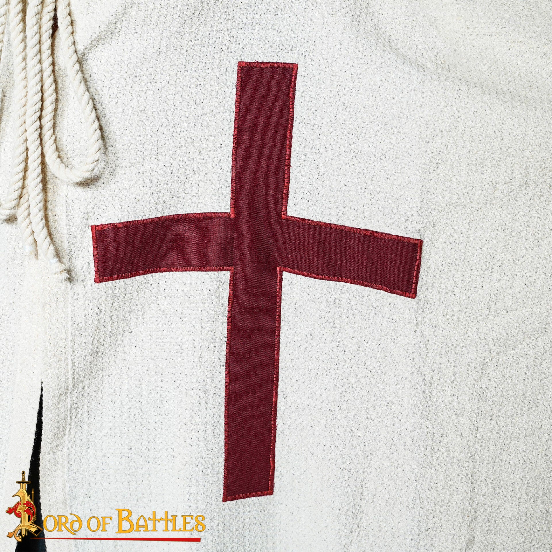 Capa Cruzada Teutónica con Capucha - Capa de Algodón del Siglo Xiii con Emblema de Cruz - Imagen 5