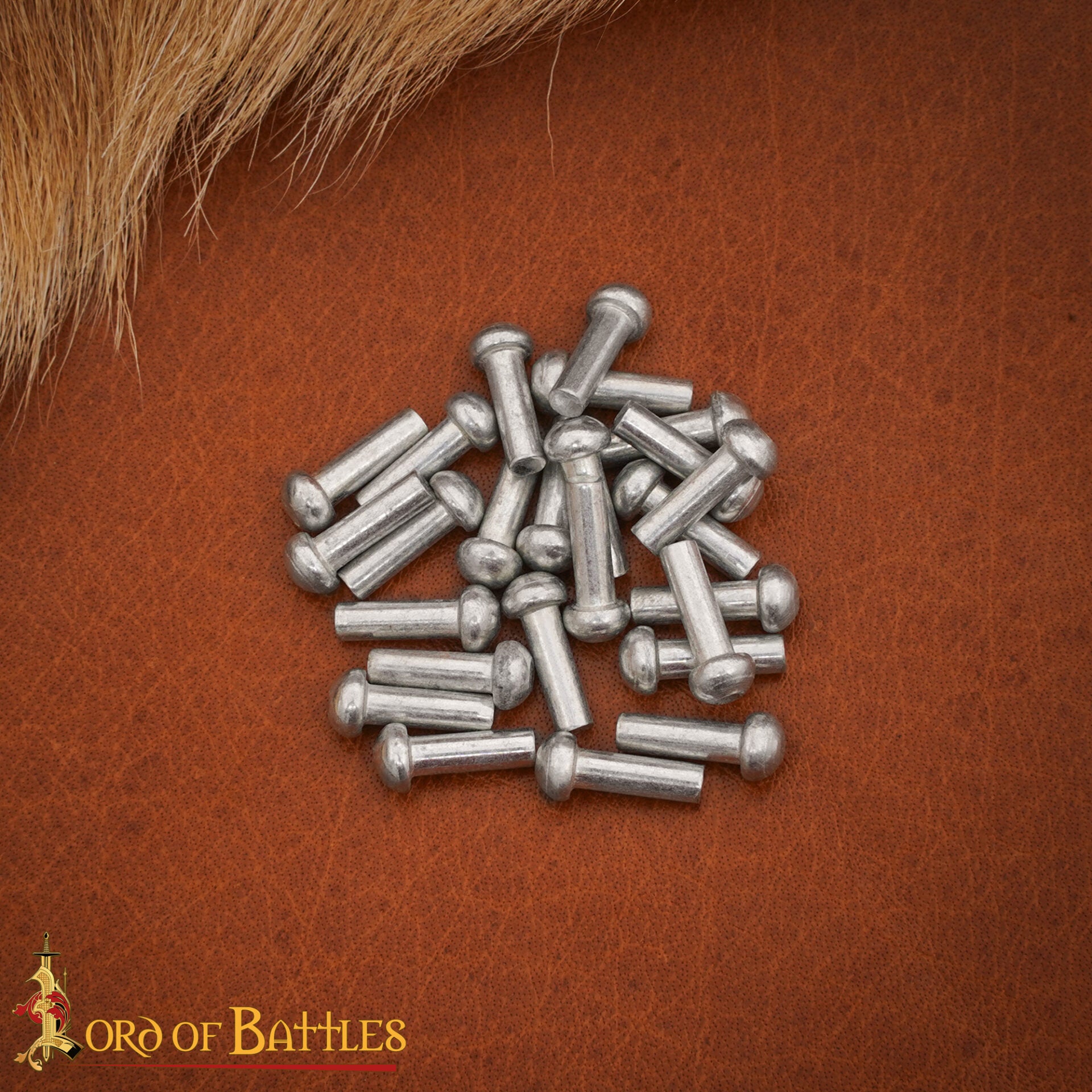 Remaches de Cabeza de Seta - Juego de 25 Remaches de Cúpula para Armaduras y Marroquinería - 16 Mm de Longitud Total - Imagen 1