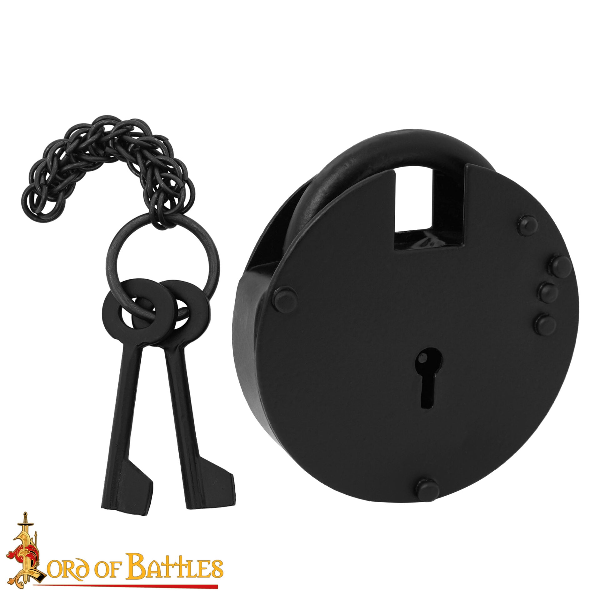 Antiguo Candado de Hierro Forjado a Mano con Dos Llaves Funcionales - Imagen 1