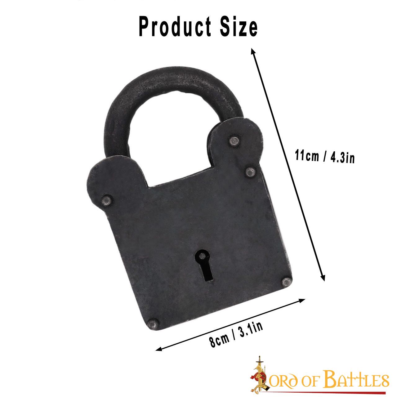 Tesorero Candado de Hierro con Llavero de Cota de Malla y Llaves Emparejadas - Imagen 3