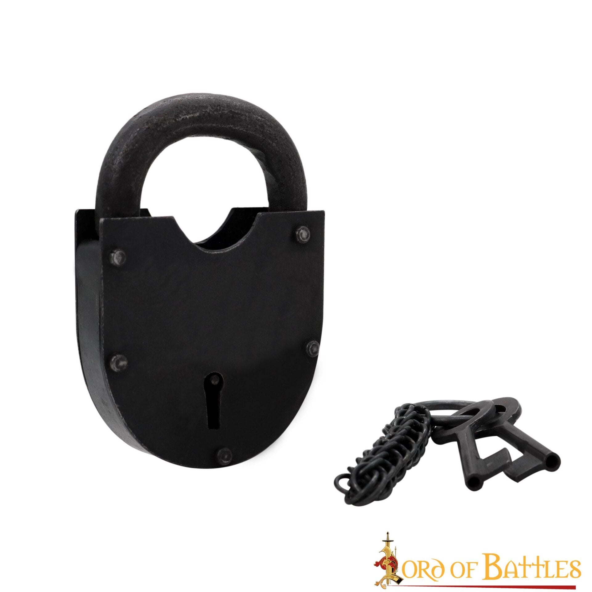 Candado Medieval Forjado a Mano con Dos Llaves Funcionales - Imagen 2