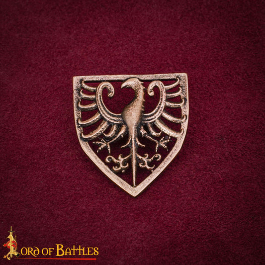 Águila Heráldica de Bronce Macizo para Cinturón de Cuero - Juego de 3 Piezas de Bronce Antiguo - Detalles Heráldicos Medievales para Trajes, Cinturones y Bolsos