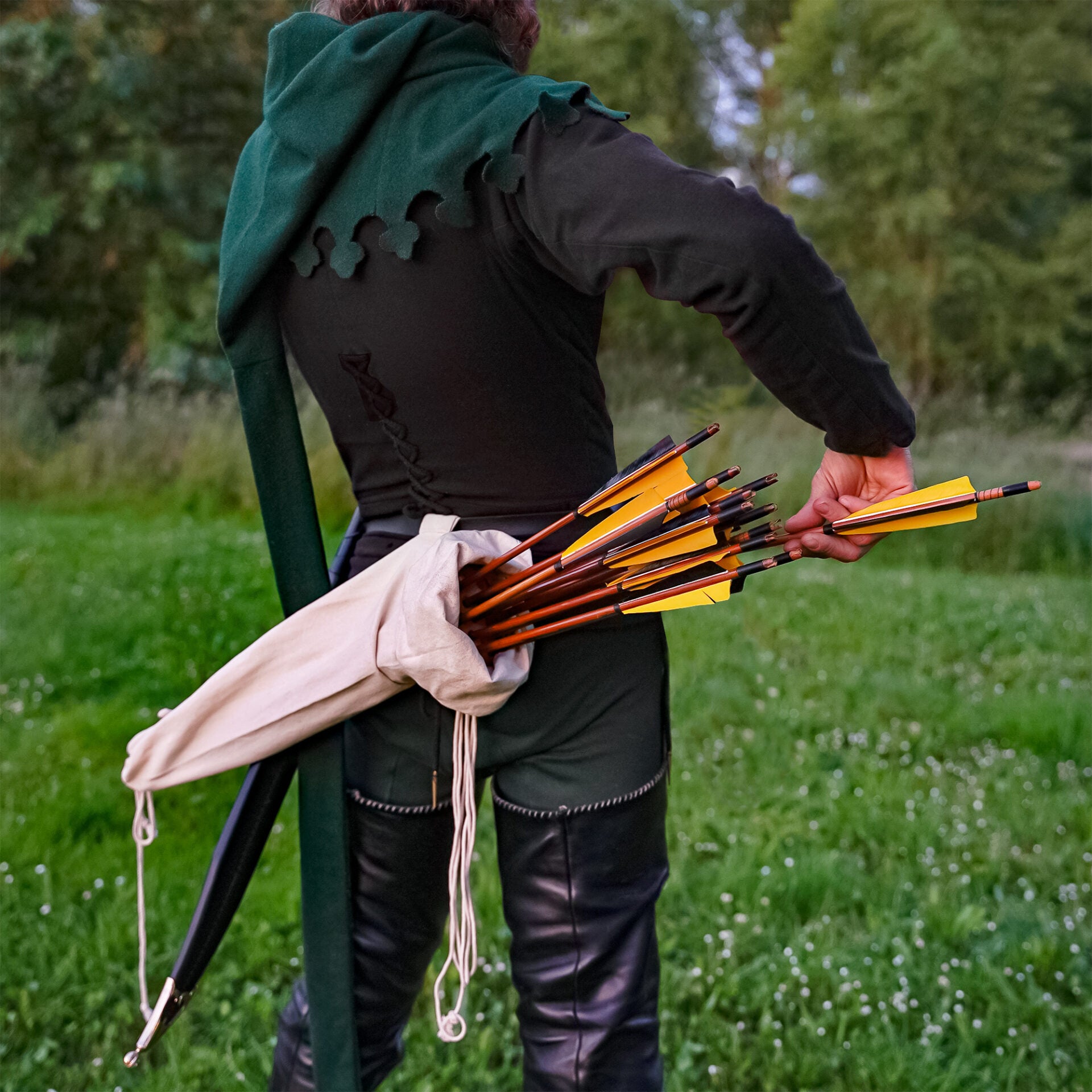 Carcaj Lienzo Campesino Crudo | Porta Flechas Tiro con Arco Histórico - Imagen 5