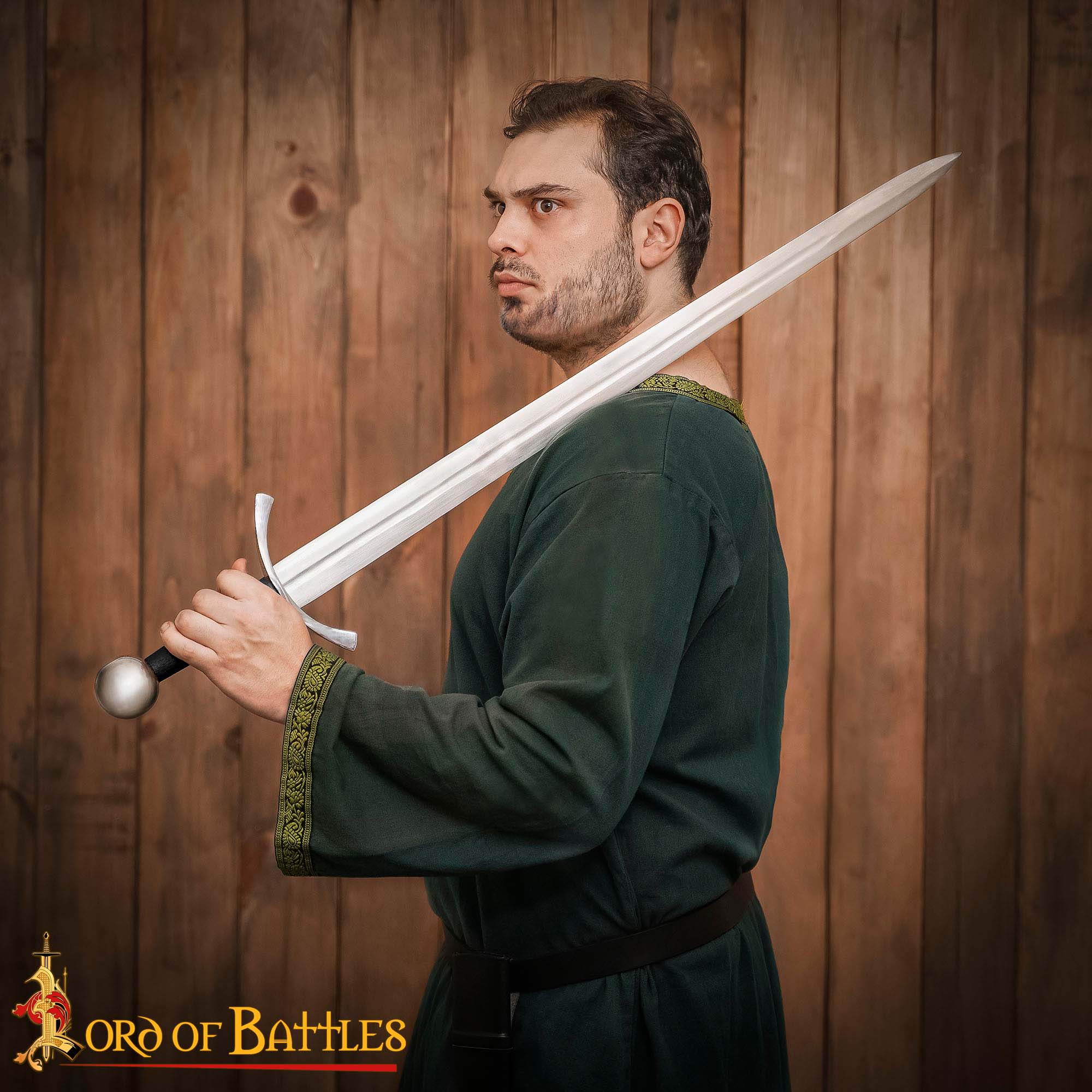 Espada de Guerra Medieval de Arquero Forjada a Mano Tradicionalmente - Hoja de Acero Decorativa Pulida con Vaina - Imagen 2