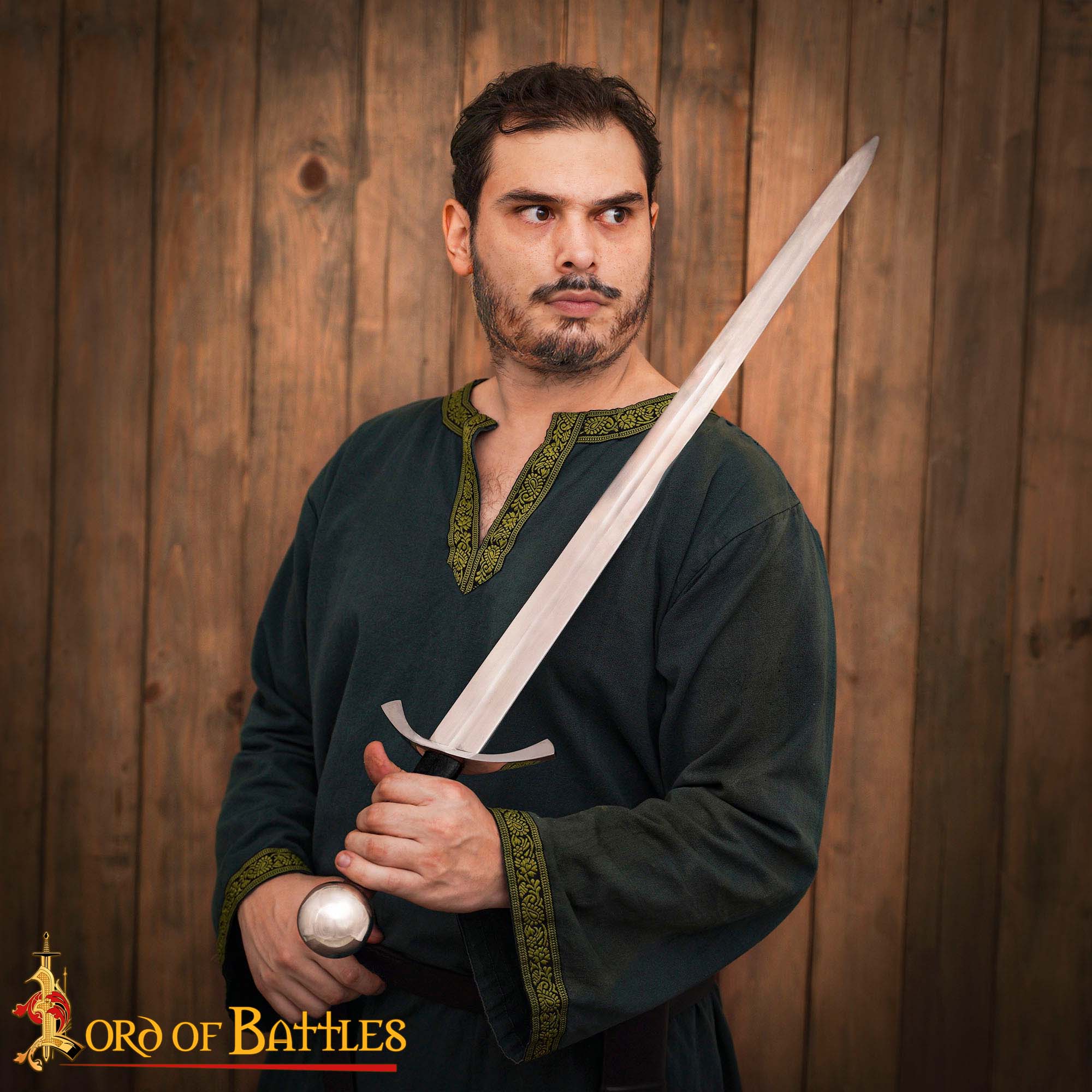 Espada de Guerra Medieval de Arquero Forjada a Mano Tradicionalmente - Hoja de Acero Decorativa Pulida con Vaina - Imagen 7