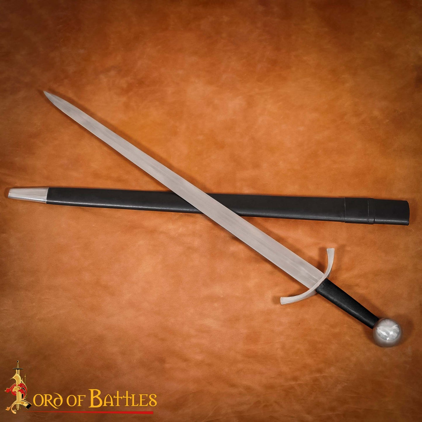 Espada de Guerra Medieval de Arquero Forjada a Mano Tradicionalmente - Hoja de Acero Decorativa Pulida con Vaina - Imagen 1