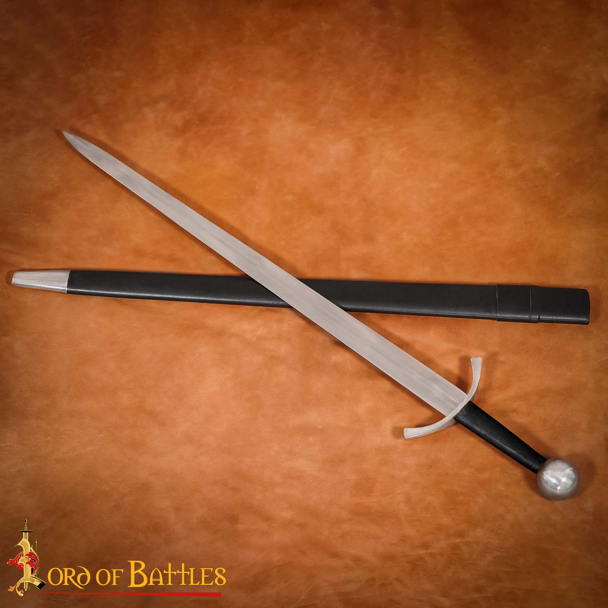 Espada de Guerra Medieval de Arquero Forjada a Mano Tradicionalmente - Hoja de Acero Decorativa Pulida con Vaina - Imagen 1
