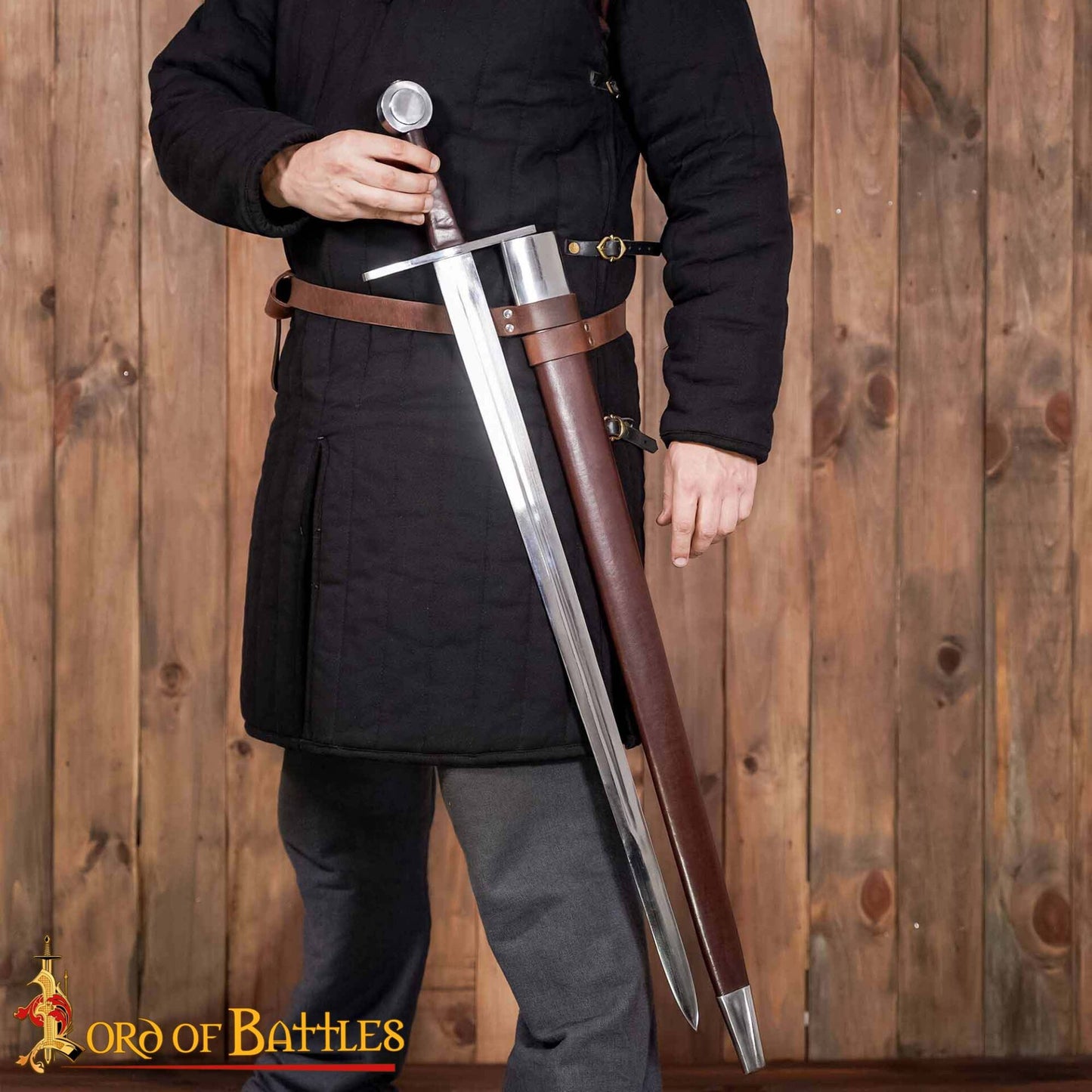Espada Medieval Normanda Forjada a Mano Tradicionalmente con Pomo de Rueda - Hoja Funcional con Vaina de Cuero - Imagen 6