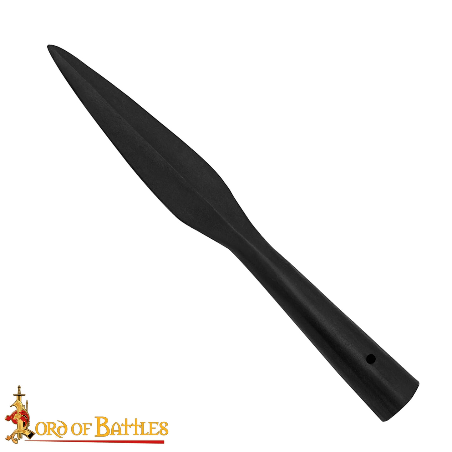 Punta de Lanza Vikinga Medieval - Acero Al Carbono Forjado a Mano - Hoja Corta con Mango Cónico - Imagen 4