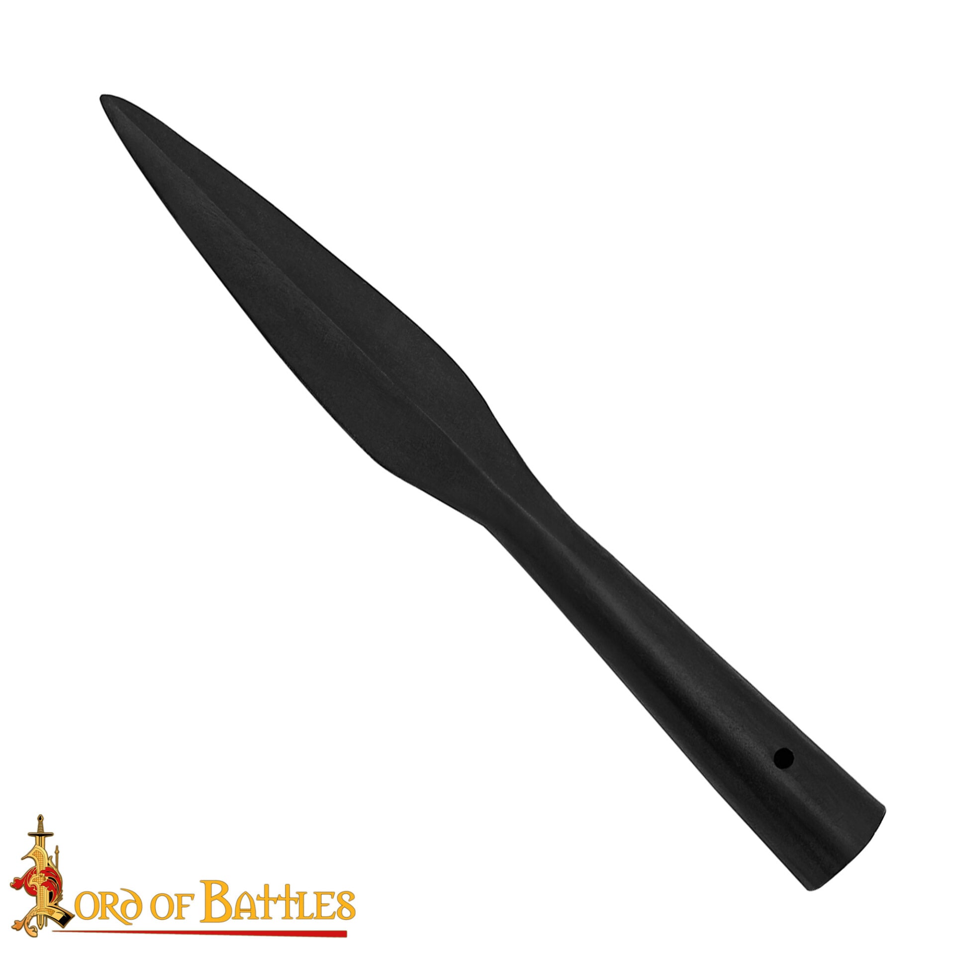 Punta de Lanza Vikinga Medieval - Acero Al Carbono Forjado a Mano - Hoja Corta con Mango Cónico - Imagen 4