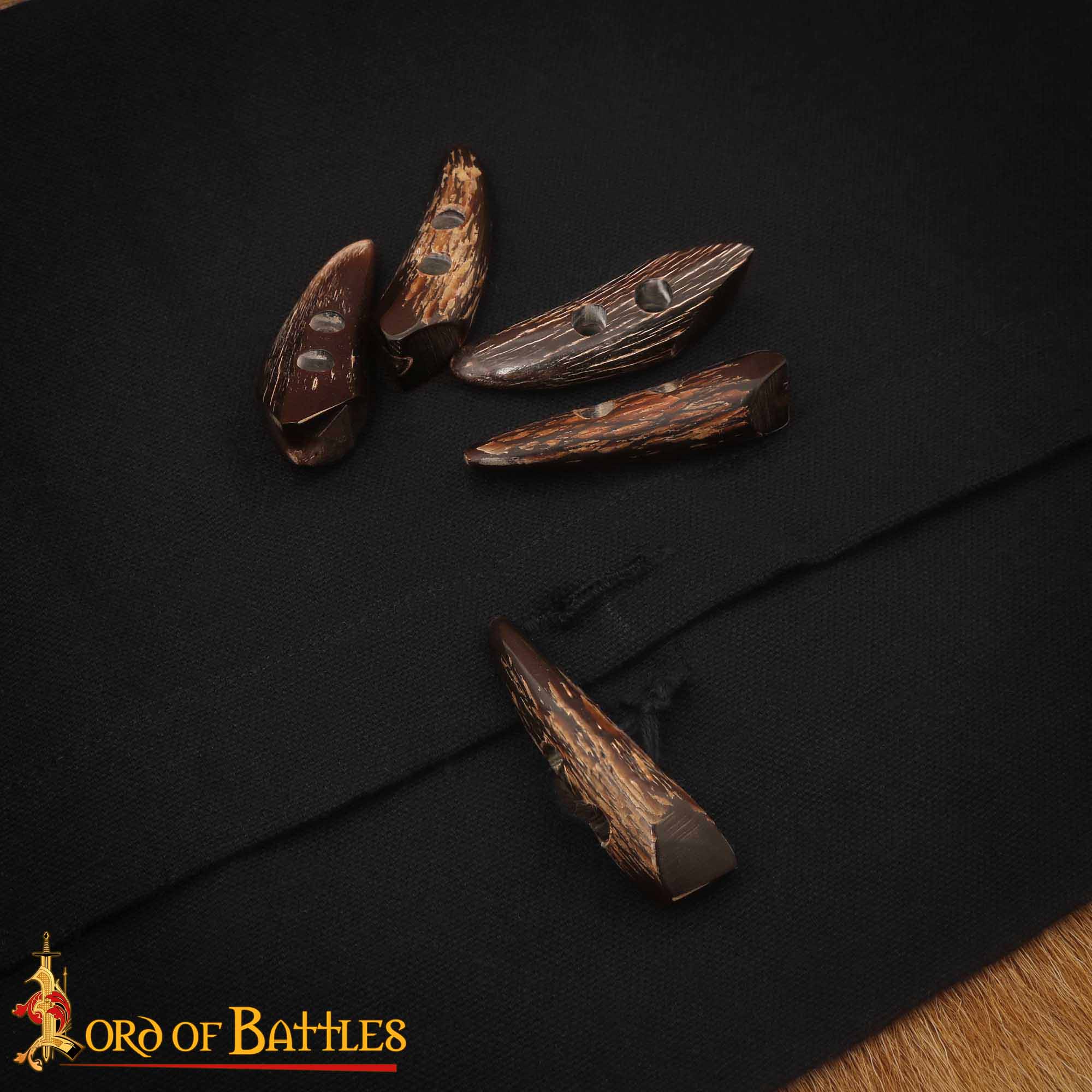 Juego de Aldabas de Cuerno de Buey de Bordes Afilados - 5 Piezas - Cierres Artesanales de 2 Pulgadas con Acabado Rugoso Natural - Imagen 2