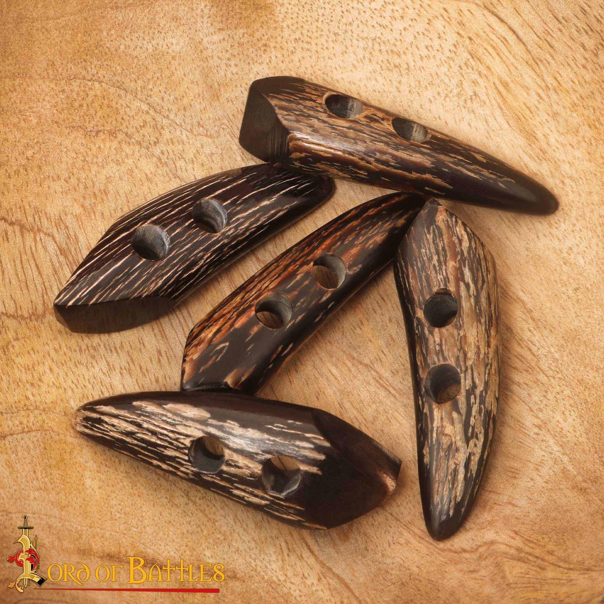 Juego de Aldabas de Cuerno de Buey de Bordes Afilados - 5 Piezas - Cierres Artesanales de 2 Pulgadas con Acabado Rugoso Natural - Imagen 5