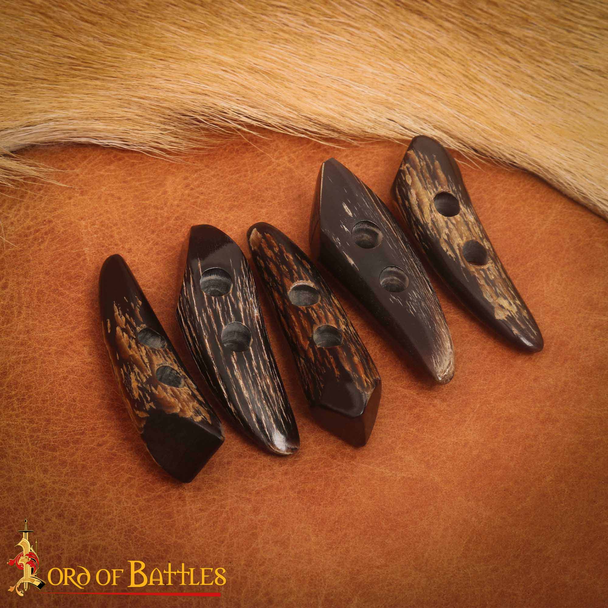 Juego de Aldabas de Cuerno de Buey de Bordes Afilados - 5 Piezas - Cierres Artesanales de 2 Pulgadas con Acabado Rugoso Natural - Imagen 7