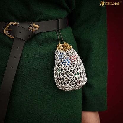 Bolsa de Dados de Cota de Malla Mythrojan - 8 Mm, Calibre 16 - Bolsa de Cordón de Aluminio Anodizado para Dnd, Larp y Juegos Medievales - Imagen 5