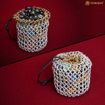Bolsa de Dados de Cota de Malla Mythrojan - 8 Mm, Calibre 16 - Bolsa de Cordón de Aluminio Anodizado para Dnd, Larp y Juegos Medievales - Imagen 7