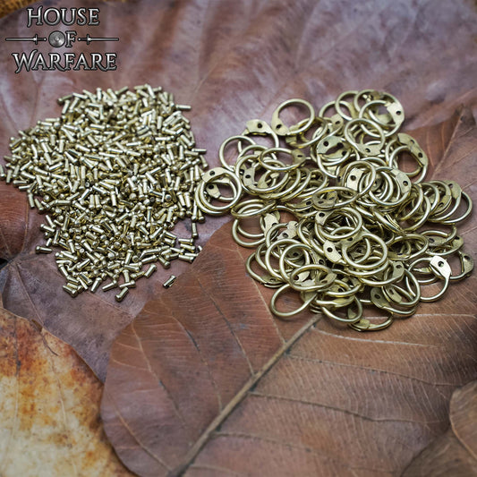 Anillos Redondos de Latón Sueltos Remachados para Cota de Malla - 8mm 17 Calibres - Juego de 100 Anillos y Remaches para Armaduras Diy, Temas Medievales, Larp y Proyectos de Artesanía - Imagen 2