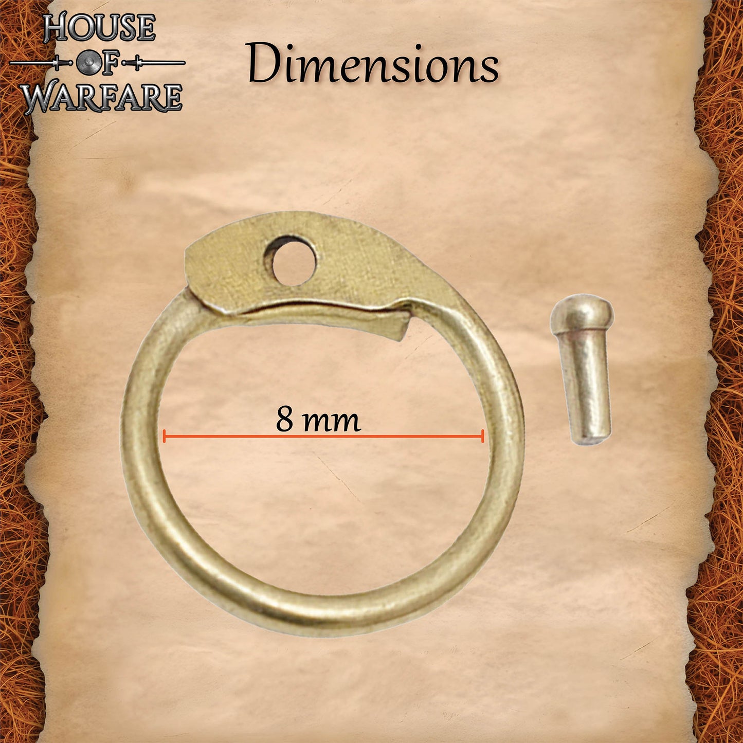 Anillos Redondos de Latón Sueltos Remachados para Cota de Malla - 8mm 17 Calibres - Juego de 100 Anillos y Remaches para Armaduras Diy, Temas Medievales, Larp y Proyectos de Artesanía - Imagen 3