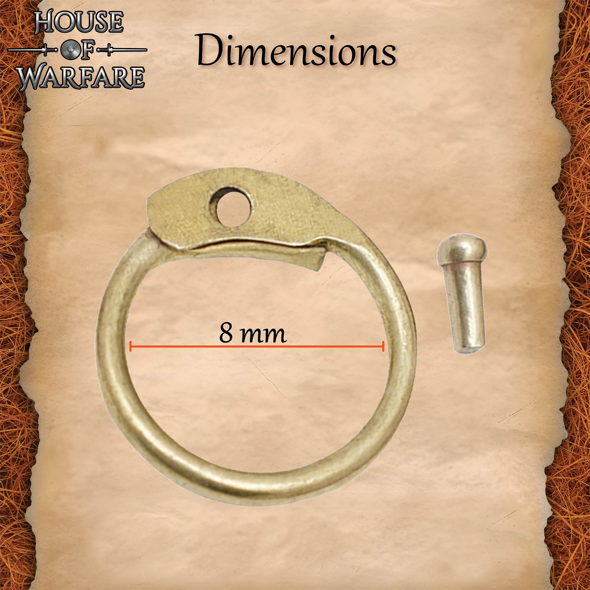 Anillos Redondos de Latón Sueltos Remachados para Cota de Malla - 8mm 17 Calibres - Juego de 100 Anillos y Remaches para Armaduras Diy, Temas Medievales, Larp y Proyectos de Artesanía - Imagen 3