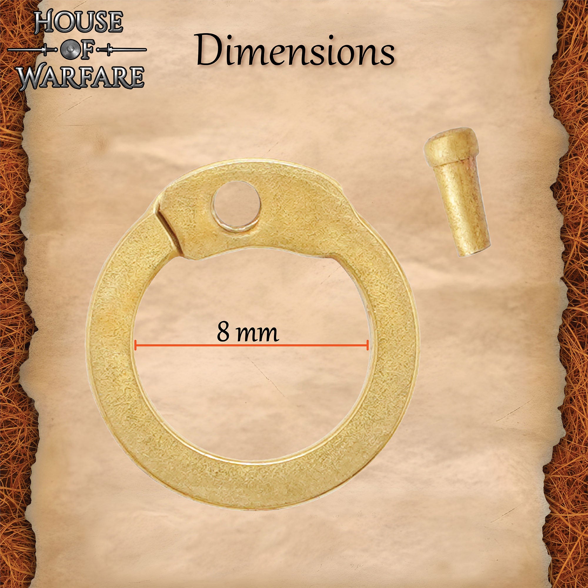 Anillo Plano de Latón Suelto Redondo Remachado - 8mm 17 Gauge - Juego de 100 Piezas - Anillos de Reparación de Cota de Malla Medieval - Imagen 3