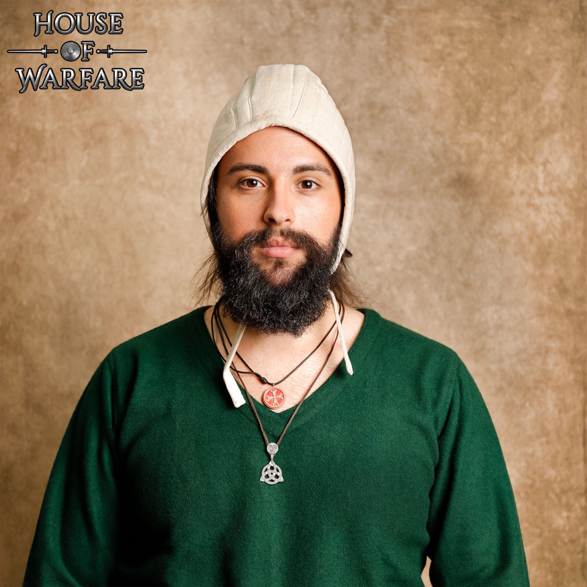 Gorro de Armar de Algodón Acolchado - Forro de Casco Medieval - Acolchado de Lona Natural - Imagen 2