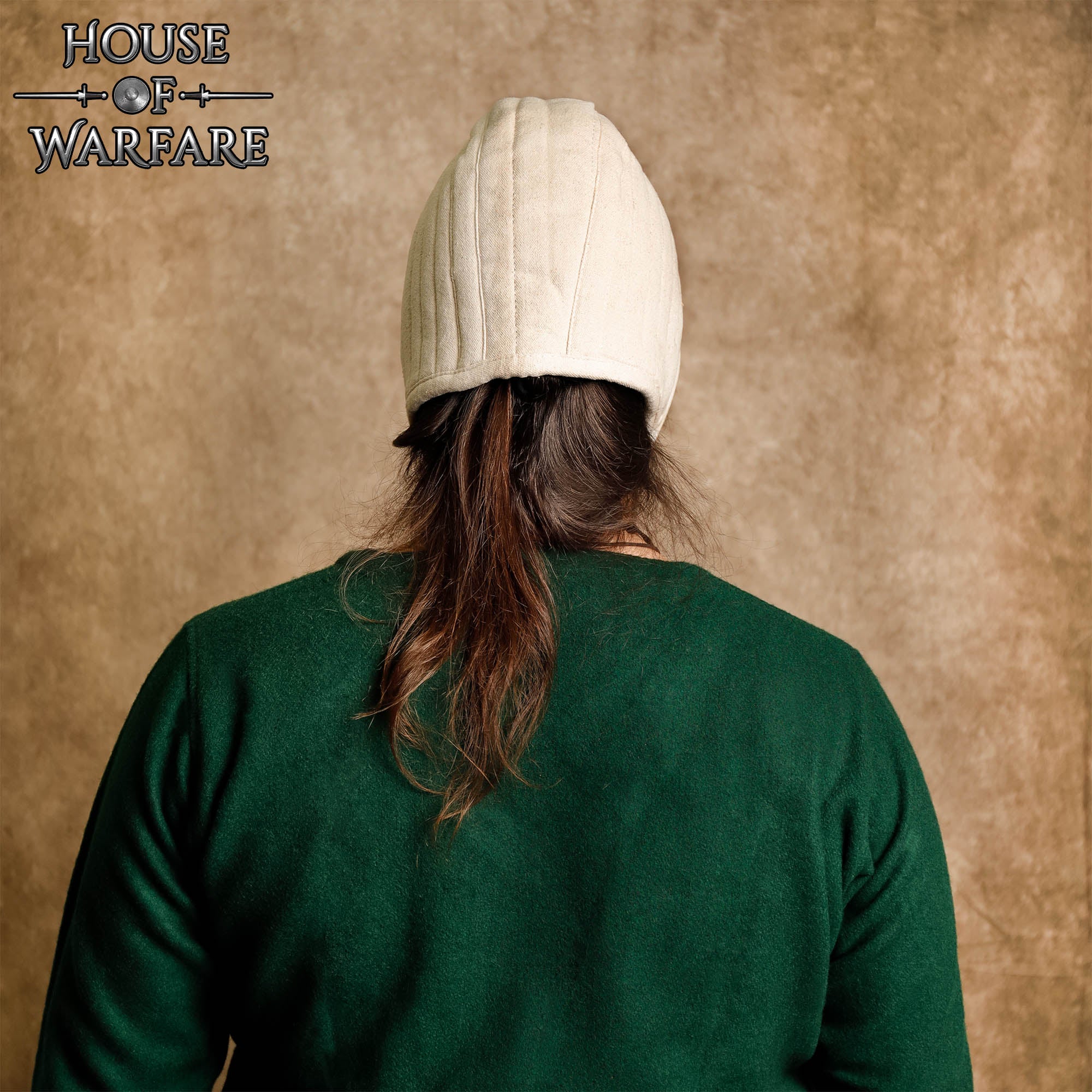 Gorro de Armar de Algodón Acolchado - Forro de Casco Medieval - Acolchado de Lona Natural - Imagen 7