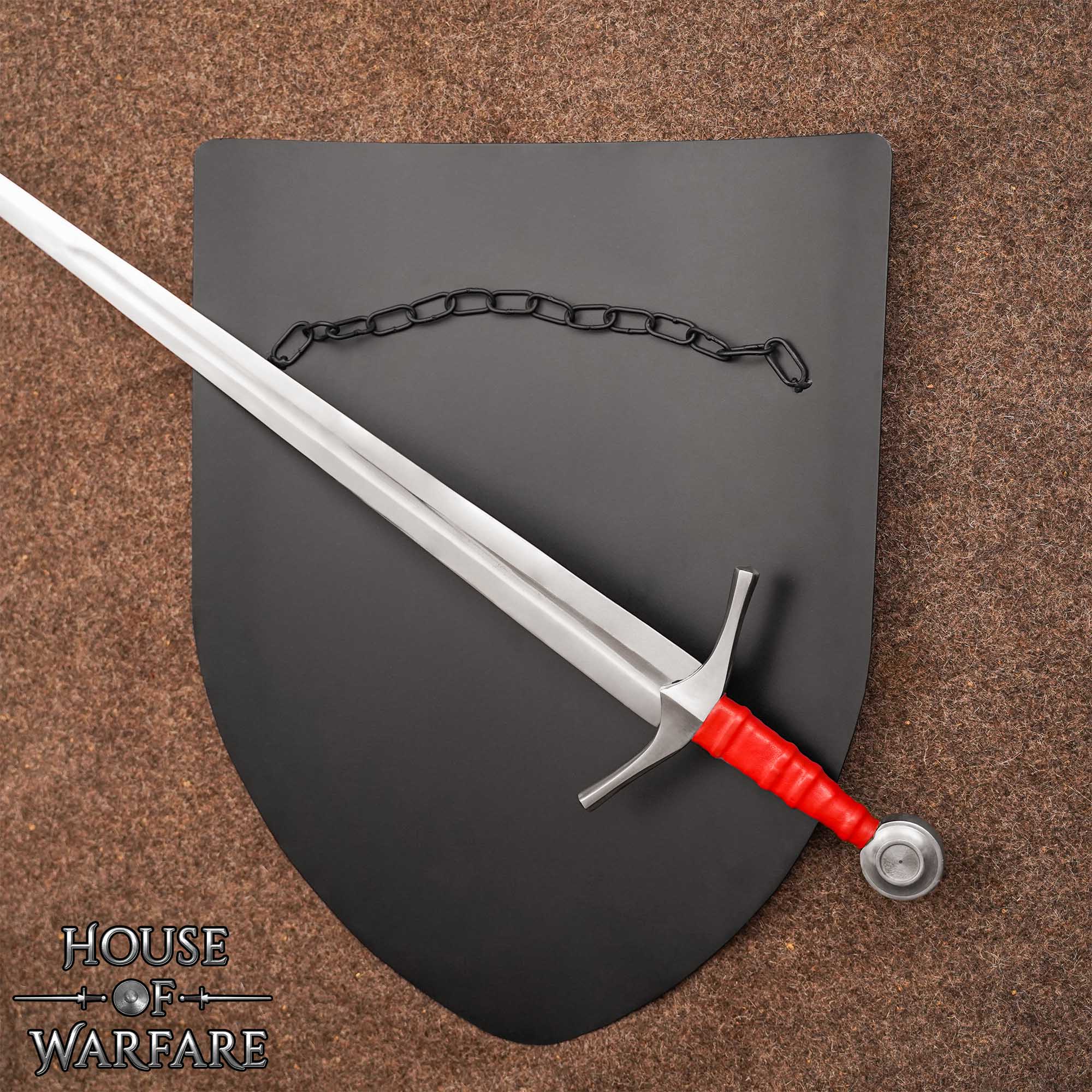 Escudo de Batalla de Acero Liso con Cadena - Negro- Personalizable - Imagen 6