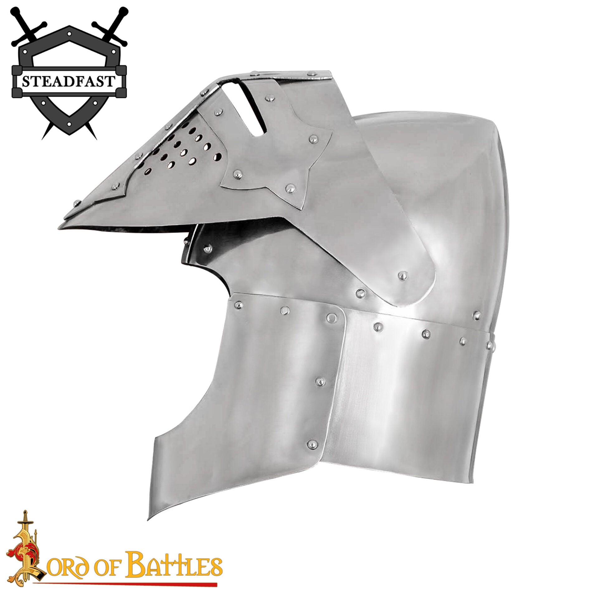 Casco Bascinet Visera del Siglo Xiv con Forro de Cuero - Imagen 5