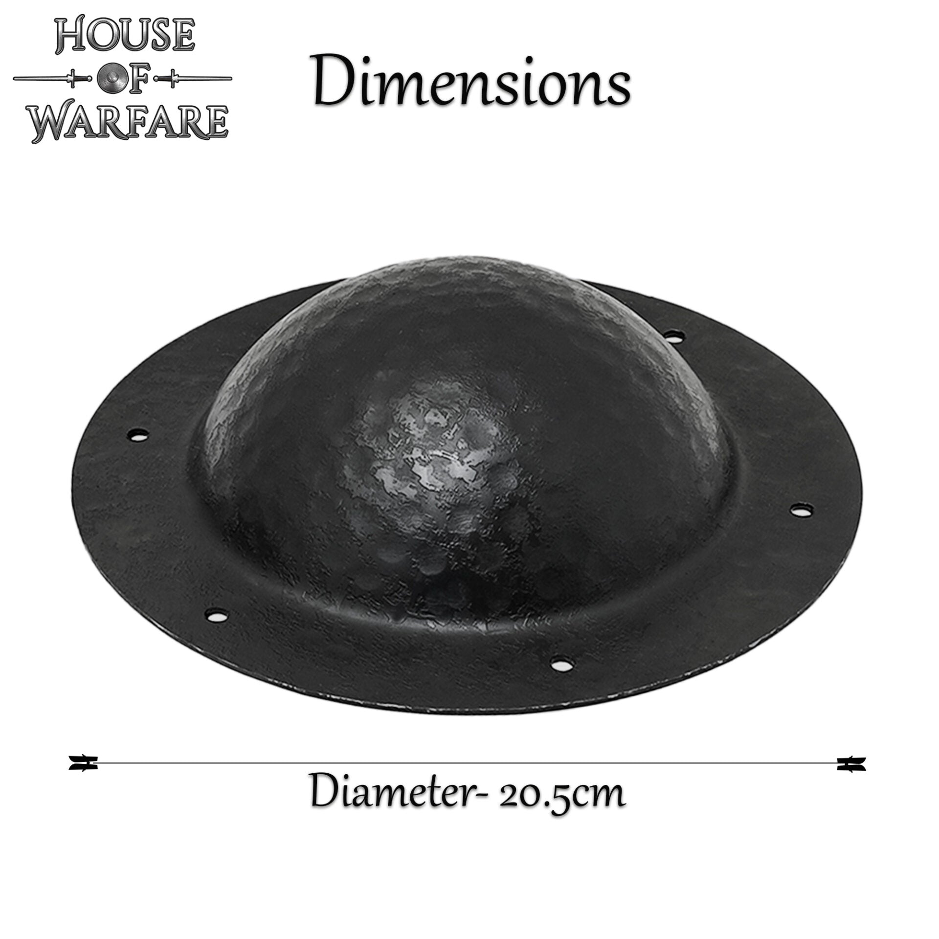 Jefe de Escudo Vikingo y Anglosajón - 7,9" de Diámetro, Acero Ennegrecido de Calibre 14 - Imagen 3