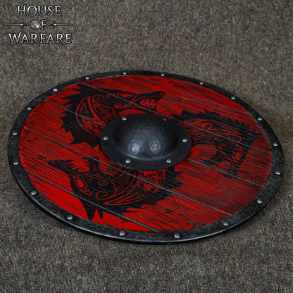 Jefe de Escudo Vikingo y Anglosajón - 7,9" de Diámetro, Acero Ennegrecido de Calibre 14 - Imagen 6
