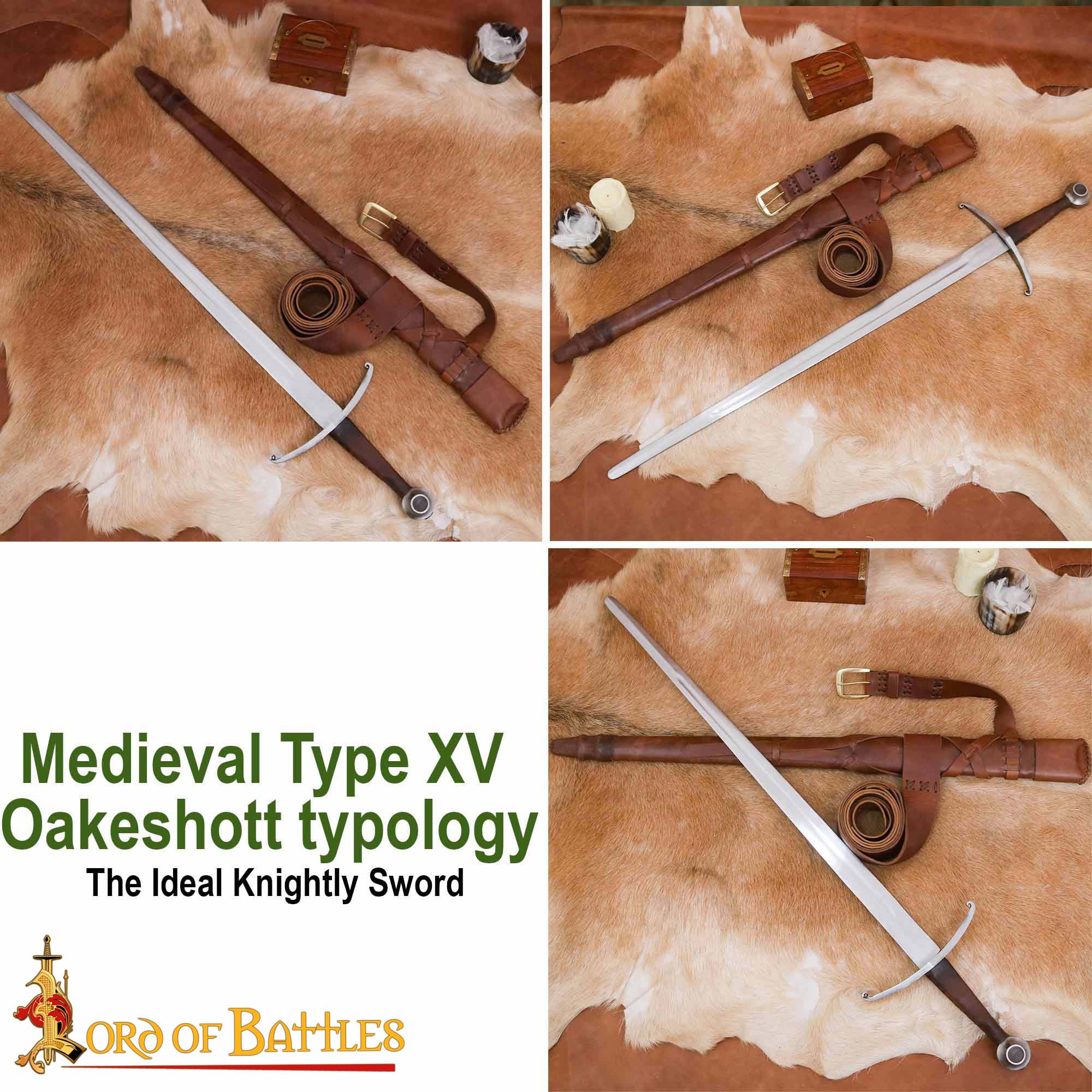 Espada Medieval Gótica de Caballero Forjada a Mano con Vaina de Cuero - Imagen 8