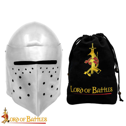 Casco de Caballero Bascinet del Siglo Xiv con Forro Acolchado de Protección - Imagen 4
