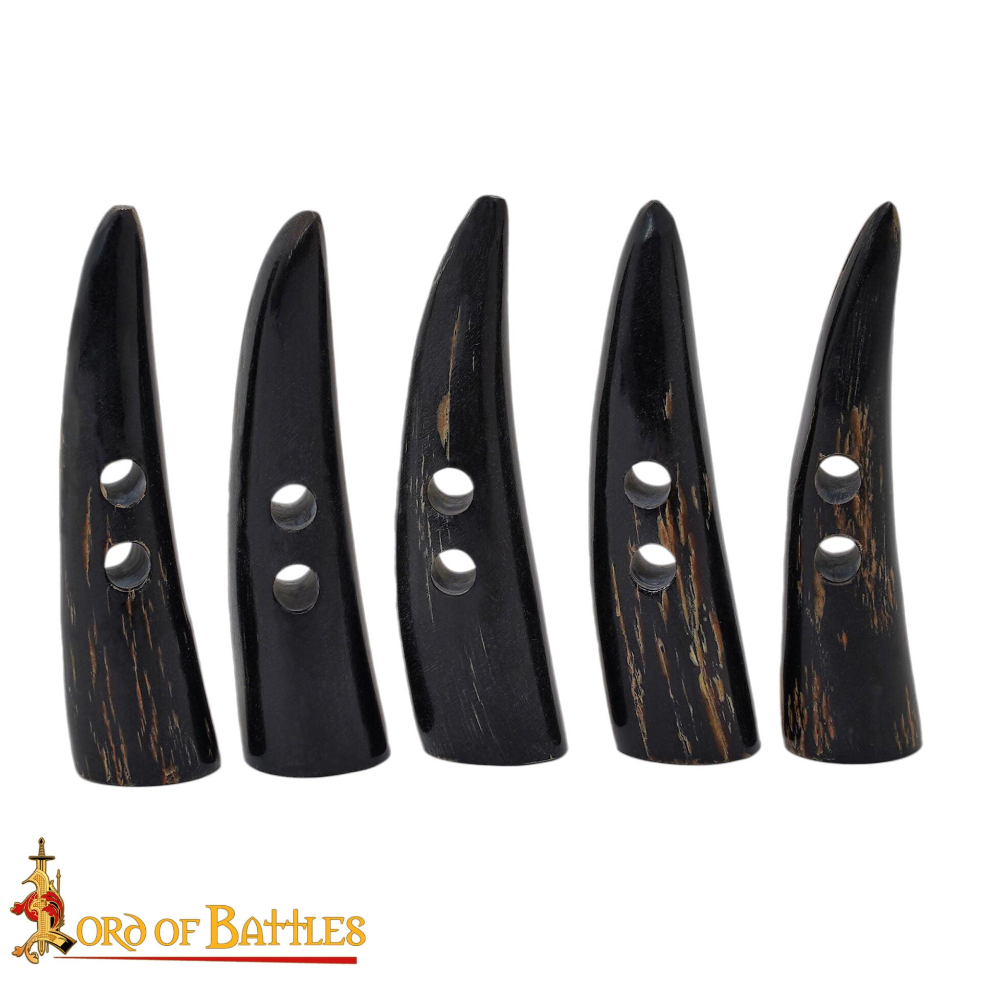 Toggles Medievales Vikingos de Cuerno de Buey - Juego de 5 Cierres Artesanales de Cuerno Natural - Imagen 4