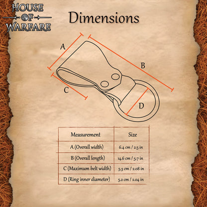 Rana Medieval de Cuero para Hacha con Anilla de Acero - Cinturón Marrón para Hachas y Herramientas - Imagen 3
