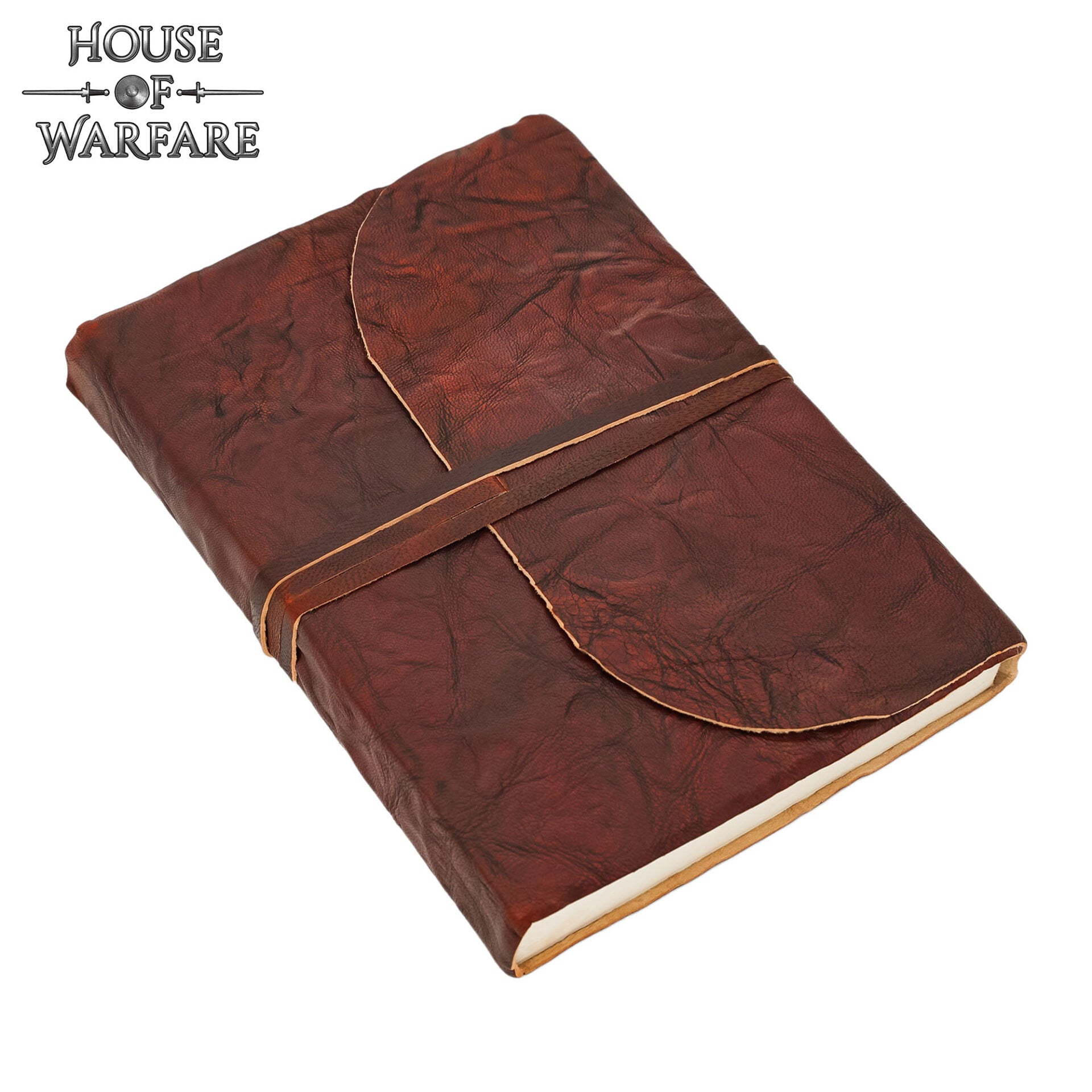 Diario Medieval de Cuero Rústico - Diario Artesanal de 7" X 5" con Cierre Envolvente - Imagen 4