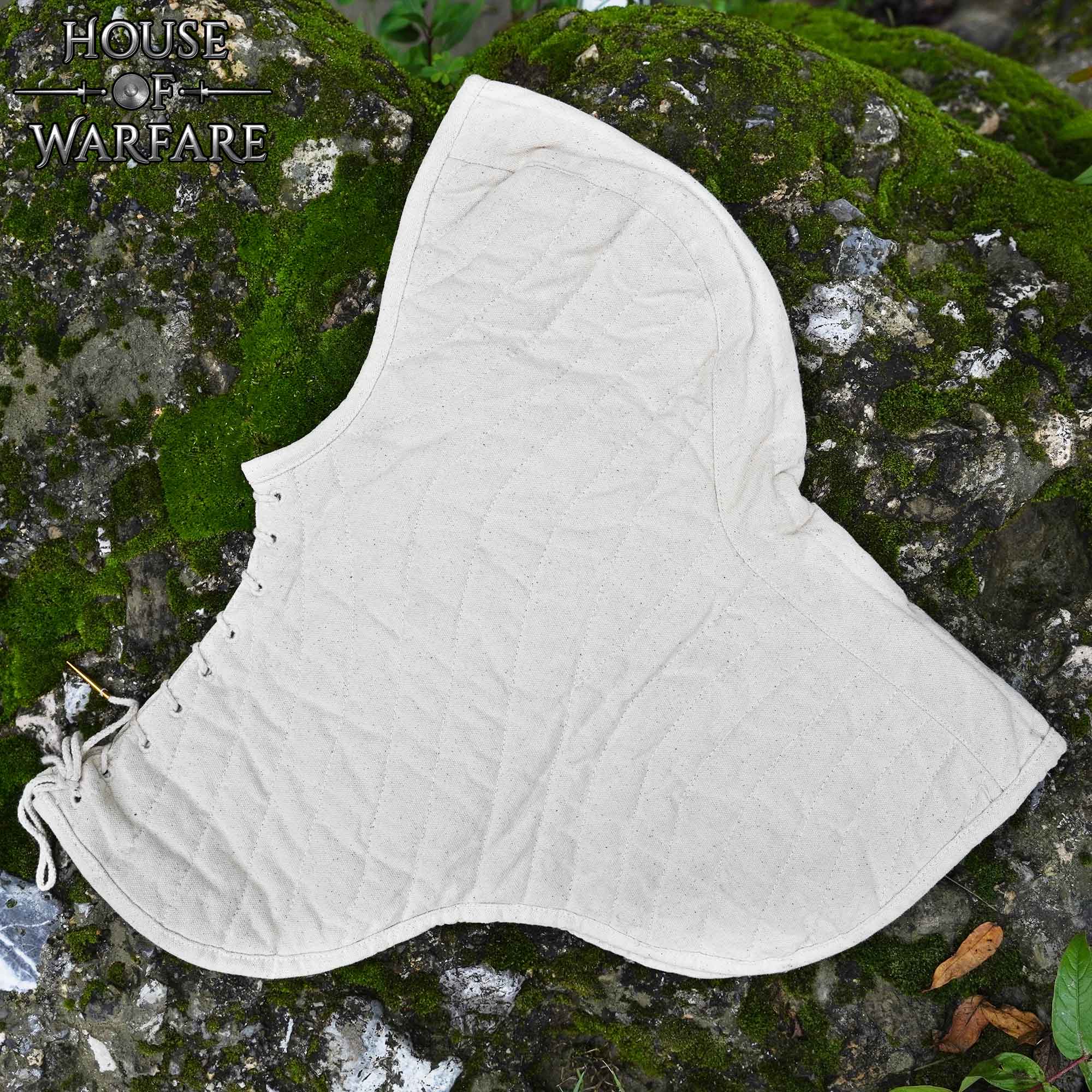 Cuello Acolchado de Lona de Algodón con Capucha - Gorro Acolchado Crudo para Casco Medieval Acolchado - Imagen 2