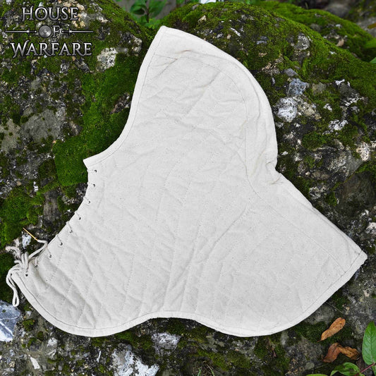 Cuello Acolchado de Lona de Algodón con Capucha - Gorro Acolchado Crudo para Casco Medieval Acolchado - Imagen 2