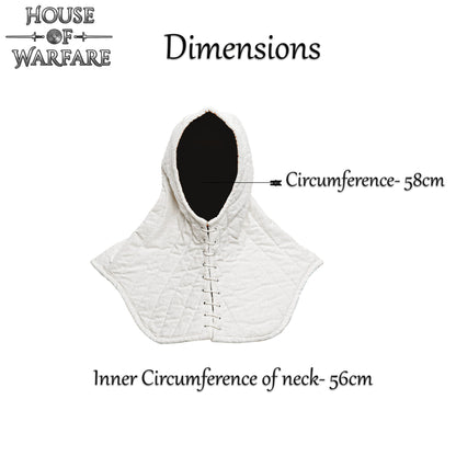 Cuello Acolchado de Lona de Algodón con Capucha - Gorro Acolchado Crudo para Casco Medieval Acolchado - Imagen 3