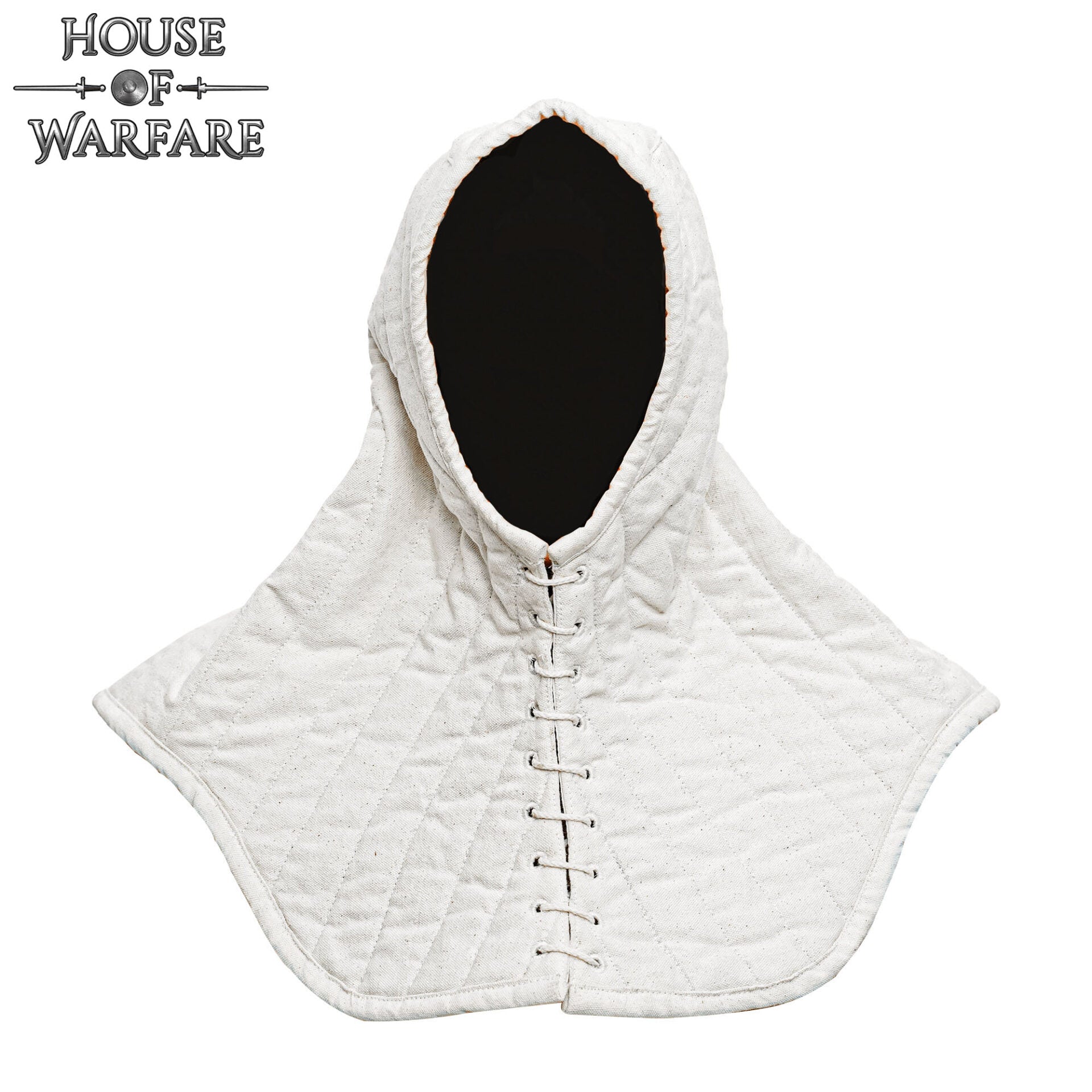 Cuello Acolchado de Lona de Algodón con Capucha - Gorro Acolchado Crudo para Casco Medieval Acolchado - Imagen 4