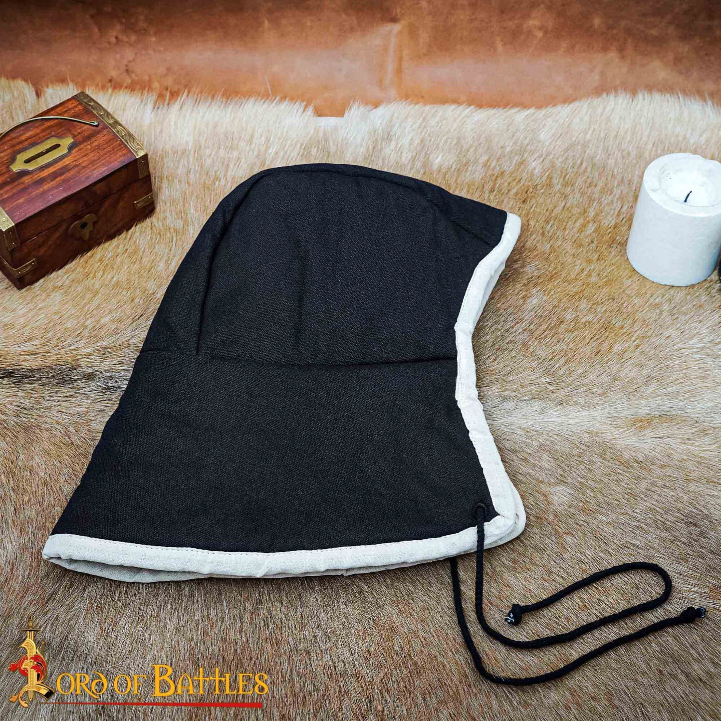 Gorra Acolchada Medieval - Forro de Casco Acolchado Negro - Imagen 2