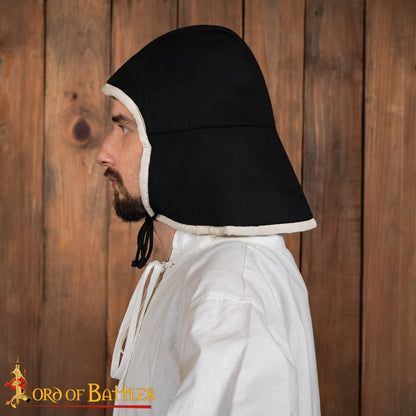 Gorra Acolchada Medieval - Forro de Casco Acolchado Negro - Imagen 6