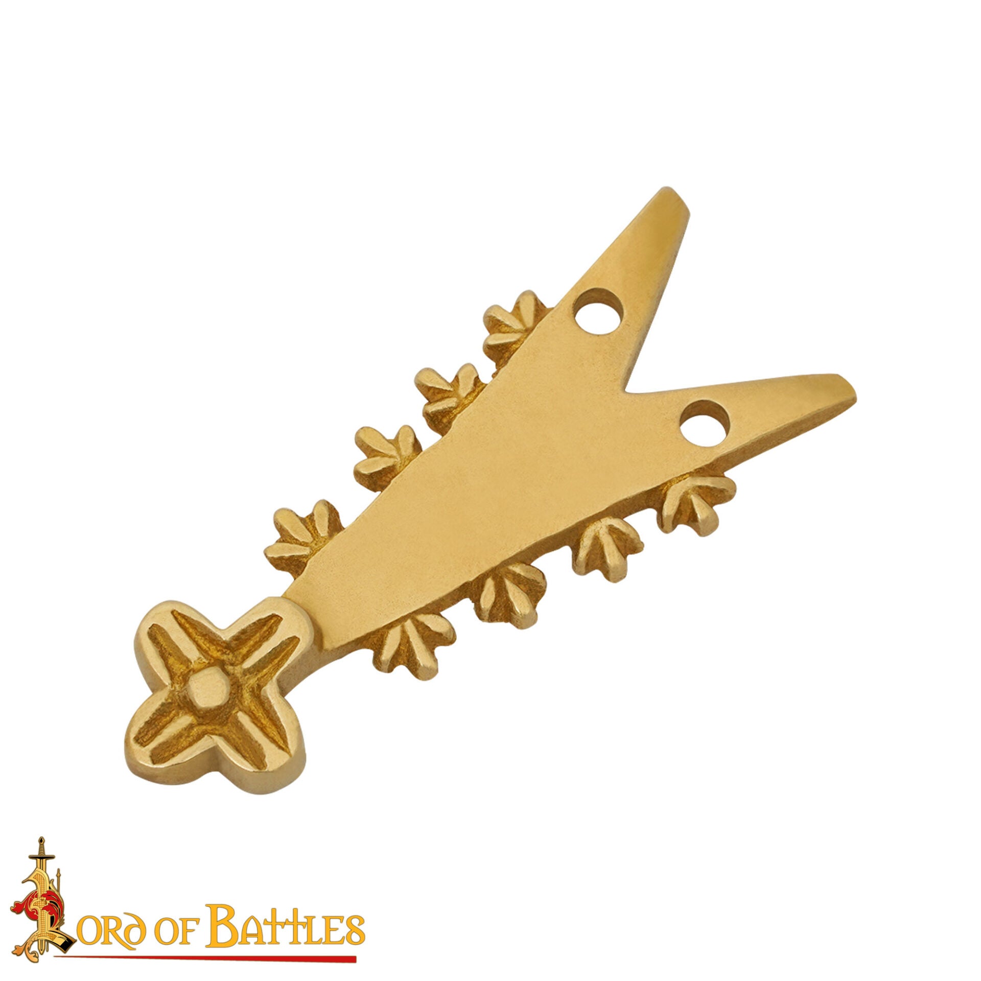 Extremo de Cinturón de Latón - Chape Estilo Renacentista - Imagen 4