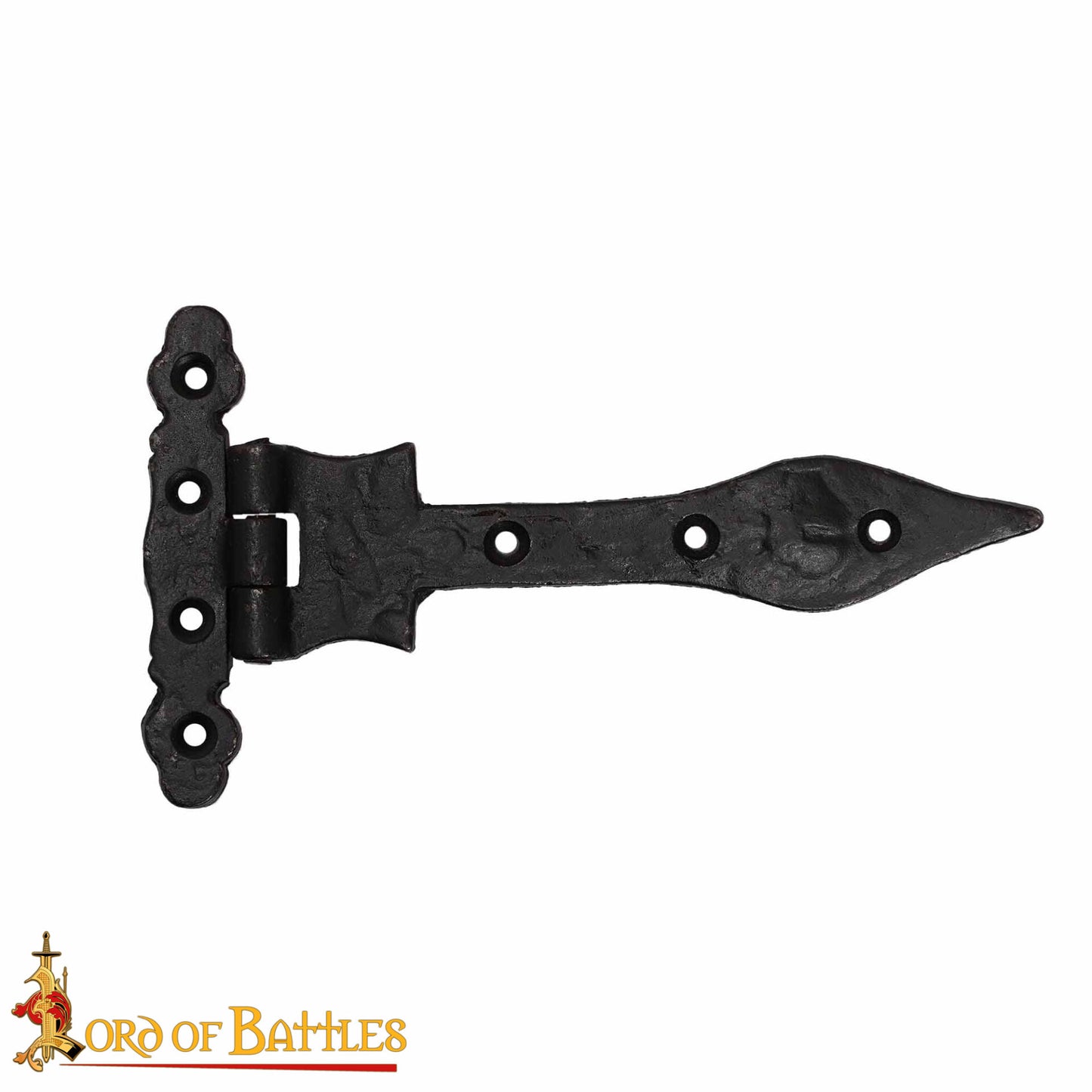 Bisagra Medieval en T de Hierro Forjado a Mano con Punta de Lanza - Bisagra Rústica con Correa Negra para Puertas de Granero, Cofres, Armarios y Puertas - Imagen 4