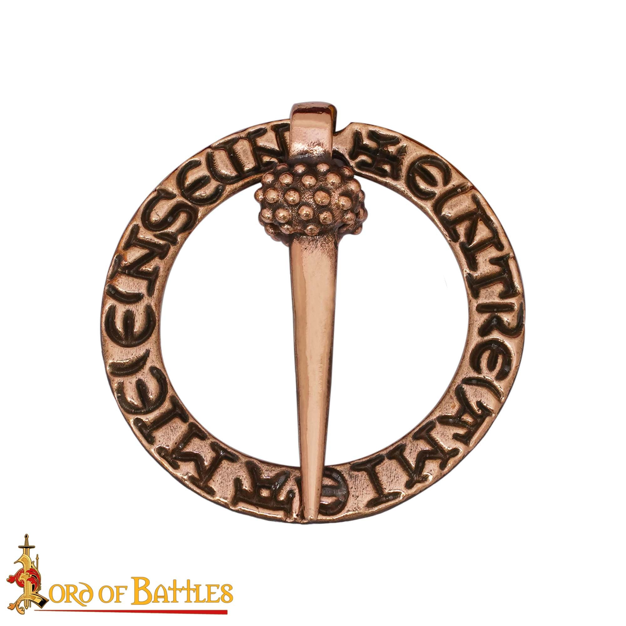 Broche Medieval de Bronce con Anillo Fundido a la Cera Perdida Diseño Inscrito - Imagen 11