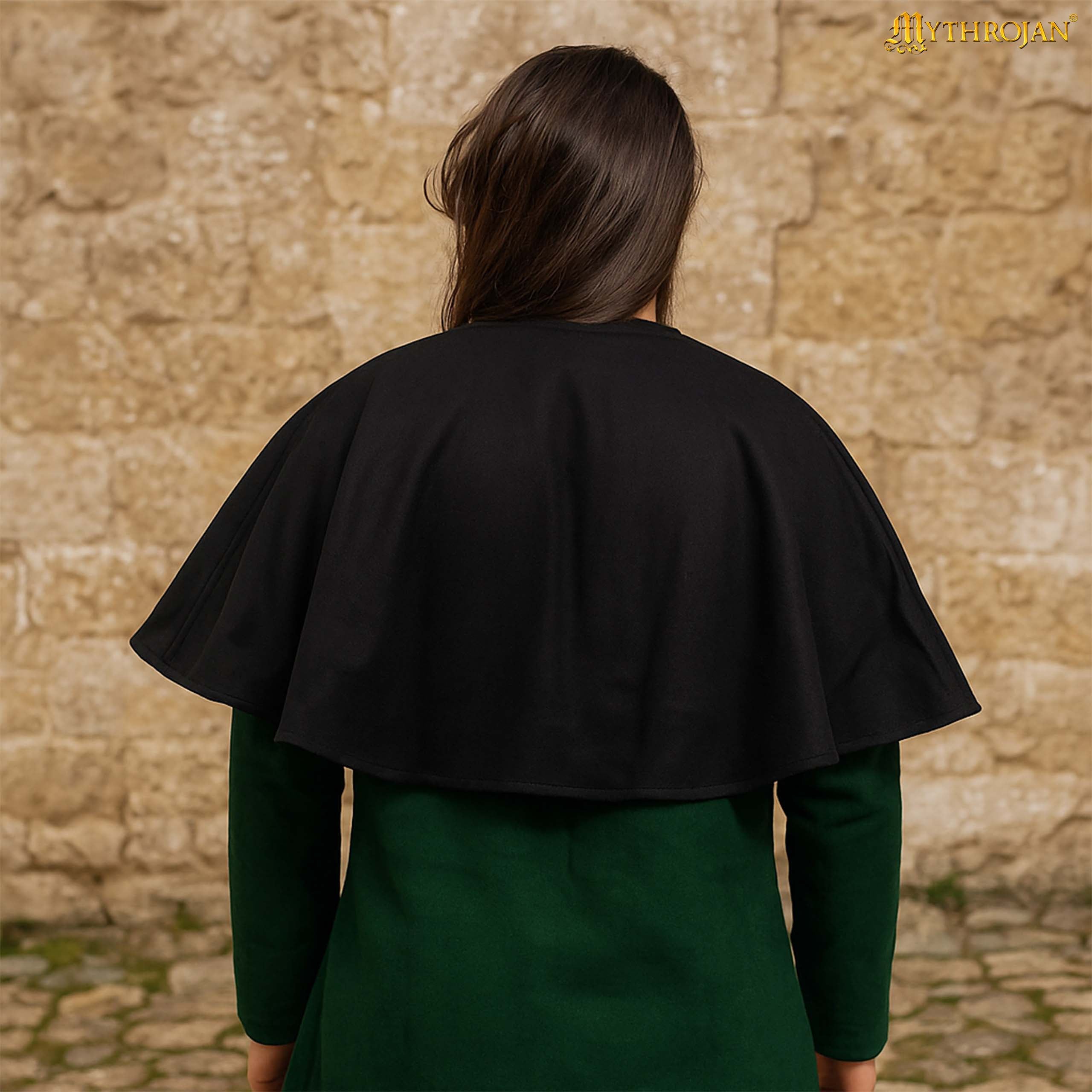 Capa Medieval Corta de Lana Capa de Hombro para Larp, Teatro, Escena y Disfraz Renacentista - Imagen 6