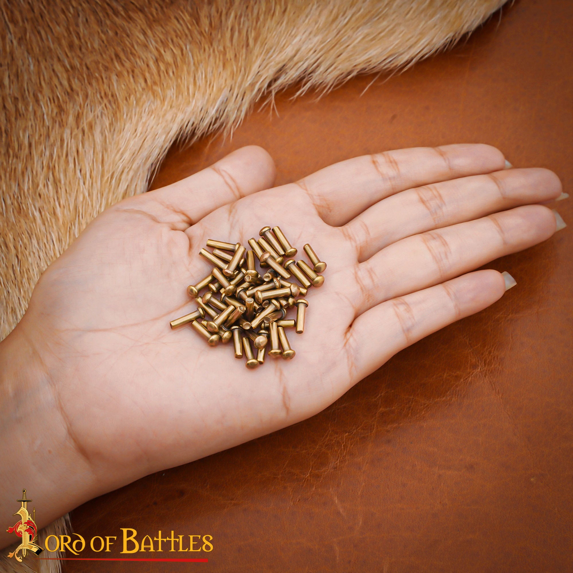 Juego de 25 Remaches Medievales de Latón de 8 Mm de Diámetro - Imagen 2