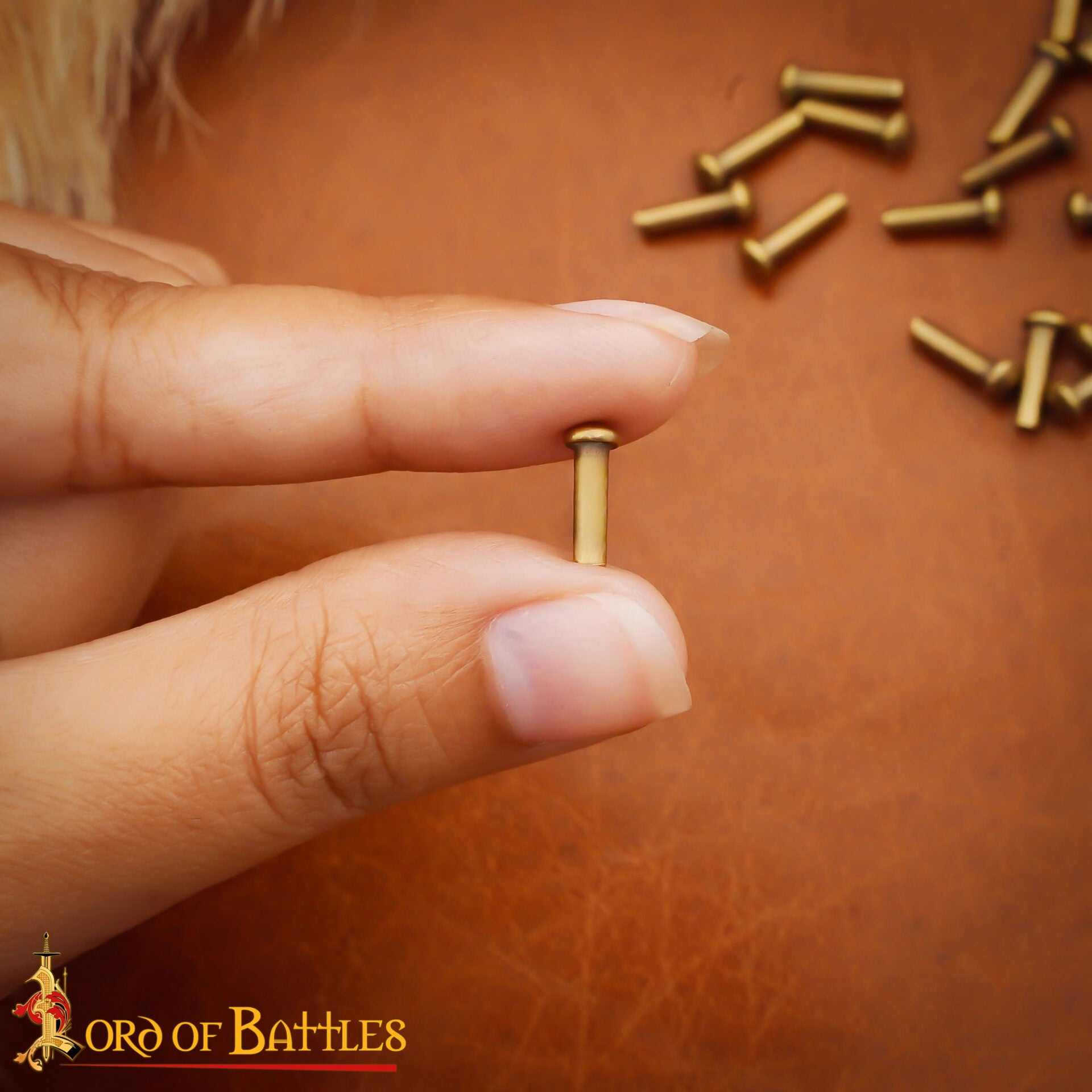 Juego de 25 Remaches Medievales de Latón de 8 Mm de Diámetro - Imagen 5