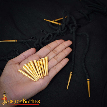 Juego de 10 Puntas de Lazo de Latón Macizo para Trajes Históricos y Artesanía en Cuero - Imagen 8