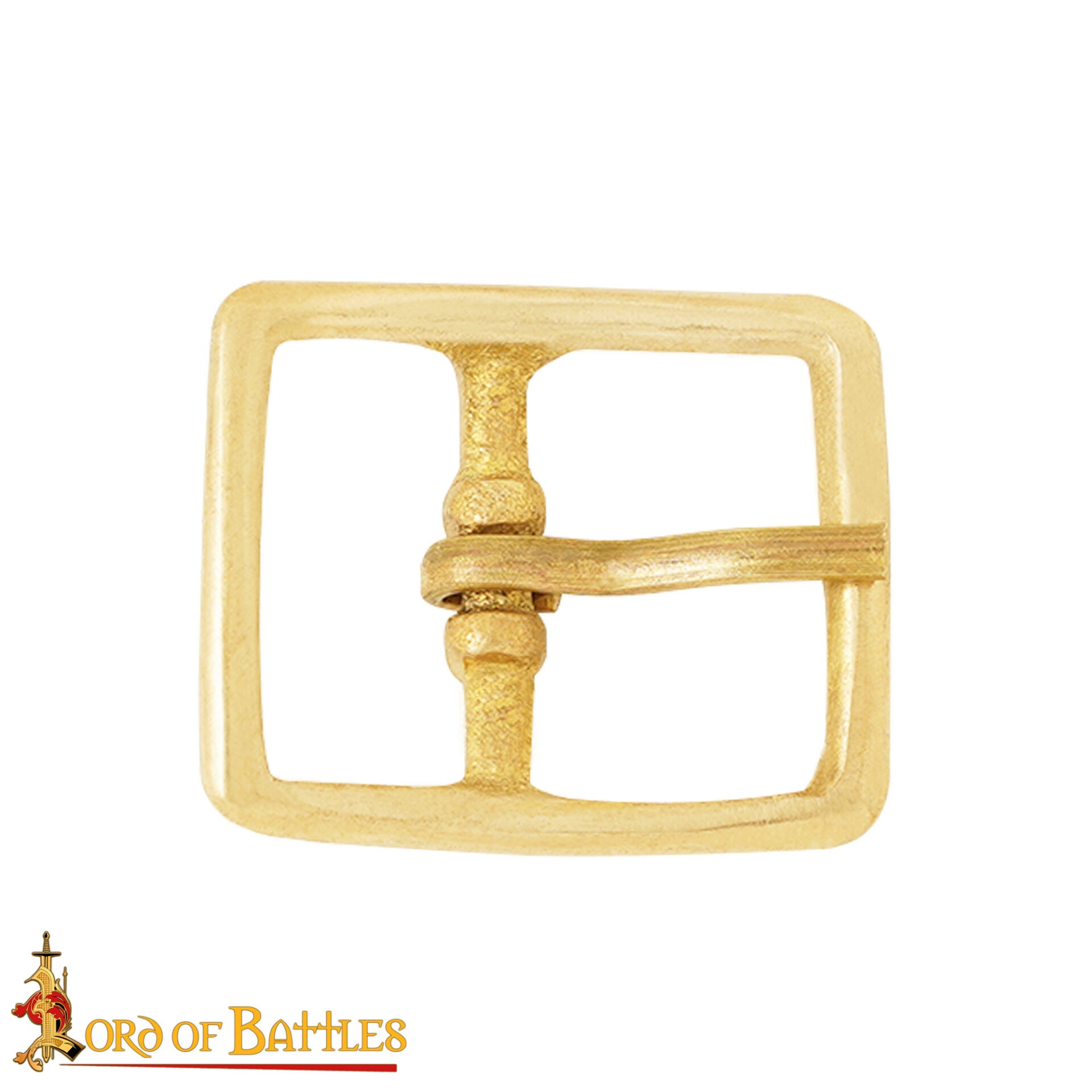 Hebilla Medieval de Latón para Cinturón - Rectangular Maciza - Imagen 11