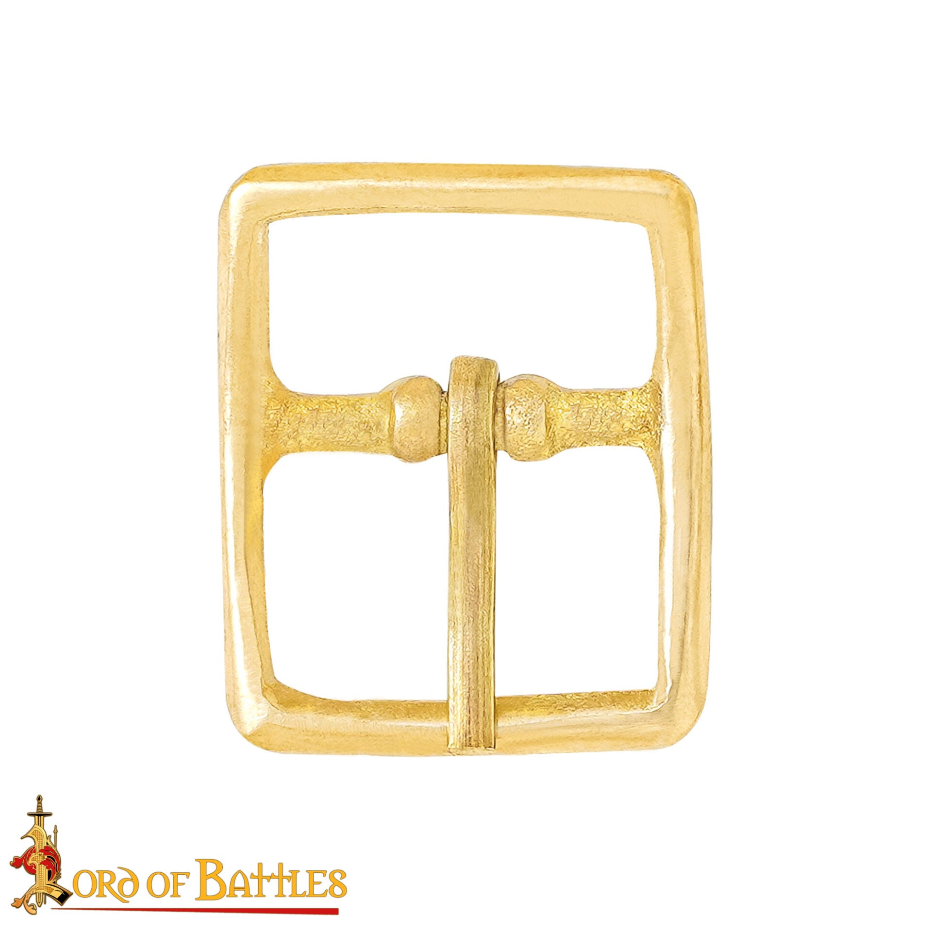 Hebilla Medieval de Latón para Cinturón - Rectangular Maciza - Imagen 10